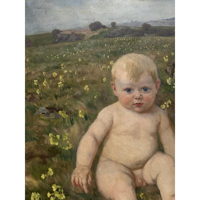 Heinrich Pforr, Nude Boy, Spring Awakening, Oil Painting on Canvas For Sale - Image 11 of 12