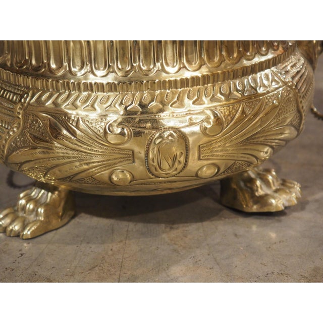 French A Polished Circa 1900 French Brass Jardiniere Table Planter For Sale - Image 3 of 14