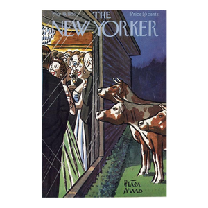 1956 Vintage New Yorker Magazine Cover, May 19, Original Cover by Peter Arno, Cows