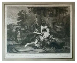 Jean Audra after Antoine Coypel, Amor and Psyche, 18th Century, Engraving