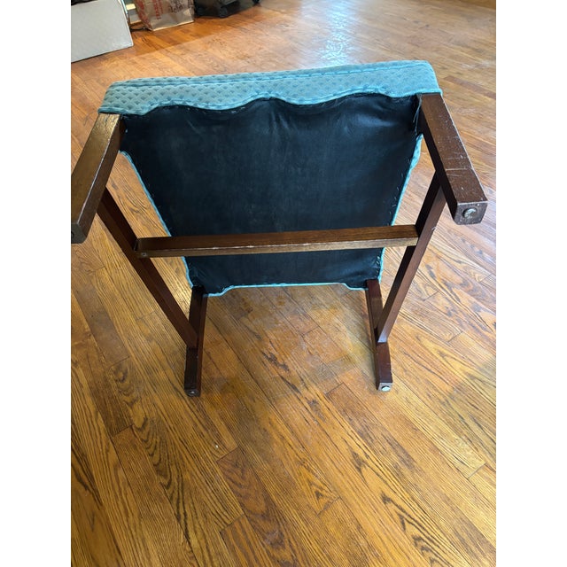 Vintage Queen Anne Style Arm Chair With Scalloped Seat Front For Sale - Image 11 of 11