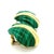 Contemporary Vintage 1970s 18k Gold Carved Malachite Sculptural Clip-on Earrings, Pair For Sale - Image 3 of 15