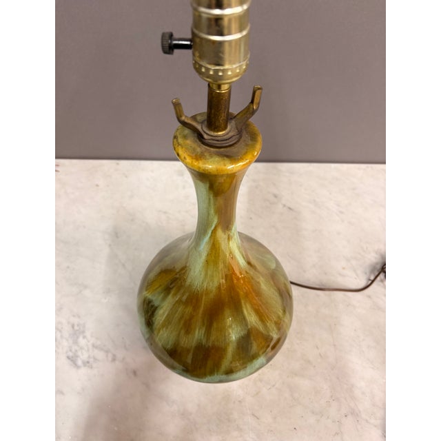 Mid Century Drip Glaze Ceramic Onion Shape Table Lamp For Sale In New York - Image 6 of 7