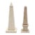 Two Decorative Obelisks in Bone Herringbone Inlay and Travertine, Circa 1970 For Sale