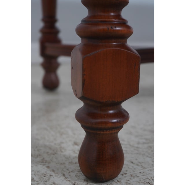 Harden Country Distressed French Cherry Small Dining or Library Table For Sale - Image 11 of 14