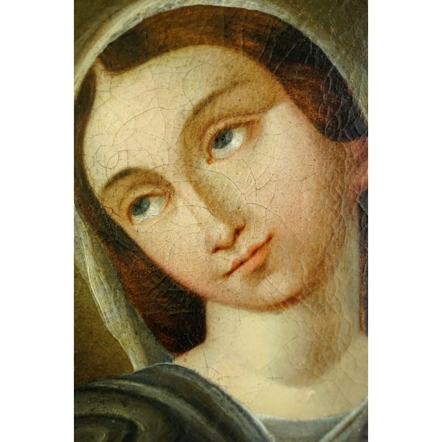 Madonna of Sorrows, 1800s, Oil on Canvas For Sale - Image 7 of 15