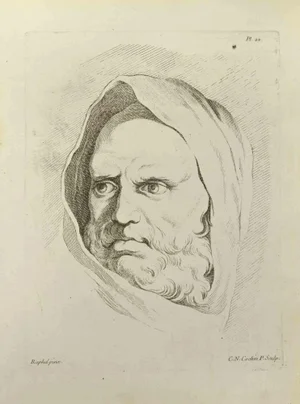 Nicholas Cochin, Portrait after Raphael, Etching, 1755