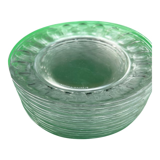 Vintage Collection of Arcoroc French Glass Plates- Set of 12 For Sale