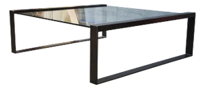 Arteriors Home Bronze & Glass Minimalist Modern Jocelyn Coffee Table 49"