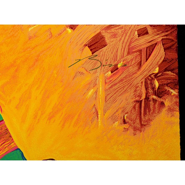 Yellow 1990s Earl Biss "Land of the Free Home of the Brave" Hand Signed Serigraph For Sale - Image 8 of 9