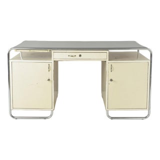 Large Vintage German Steel Tube Desk, 1950 For Sale