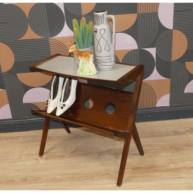 1950s Side Table with Magazine Rack and Formica Top, 1950s For Sale - Image 5 of 11