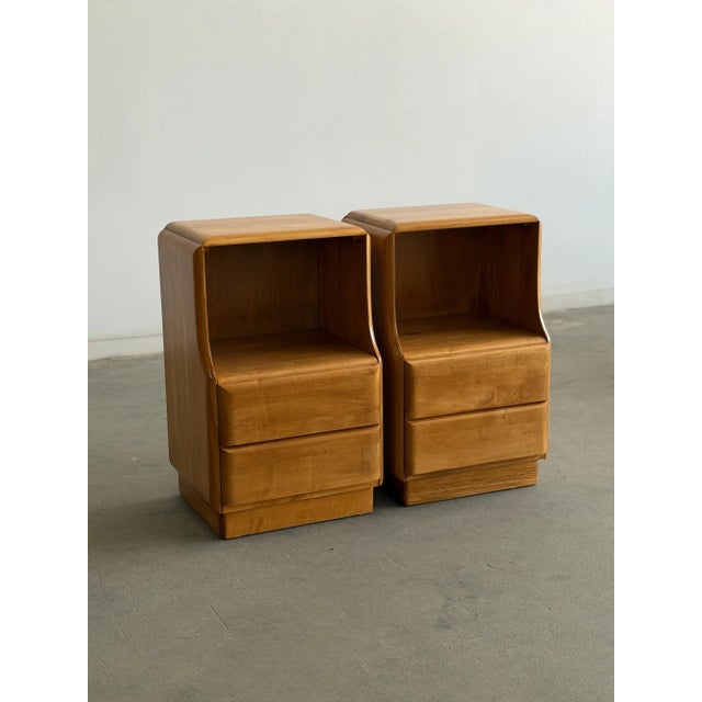 Wood Vintage Star Dust Nightstands-Pair For Sale - Image 7 of 18