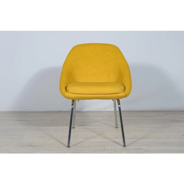 Set of Small Chrome and Fabric Armchairs, 1960s For Sale - Image 6 of 13