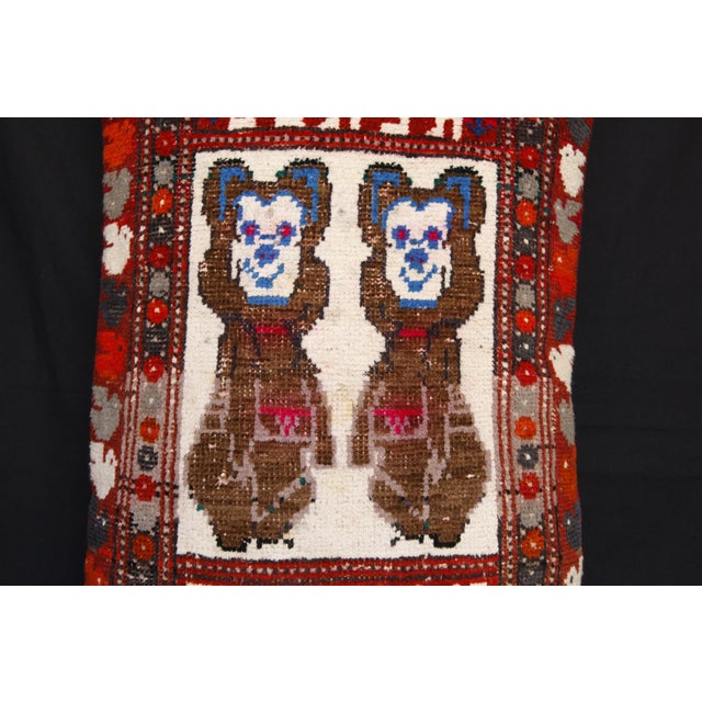 Handwoven Vintage Caucasian Rug Pillow -17'' X 29'' For Sale In Tampa - Image 6 of 12