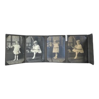 Antique Fold-Out Studio Portraits: Young Blind Girl, Wilson Studio For Sale