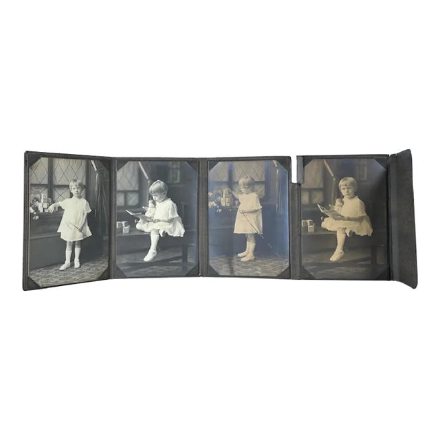 Antique Fold-Out Studio Portraits: Young Blind Girl, Wilson Studio For Sale