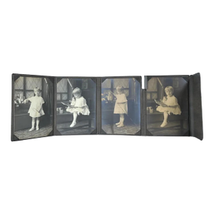 Antique Fold-Out Studio Portraits: Young Blind Girl, Wilson Studio