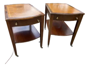 Vintage Mid Century Modern Side End Table Set of 2