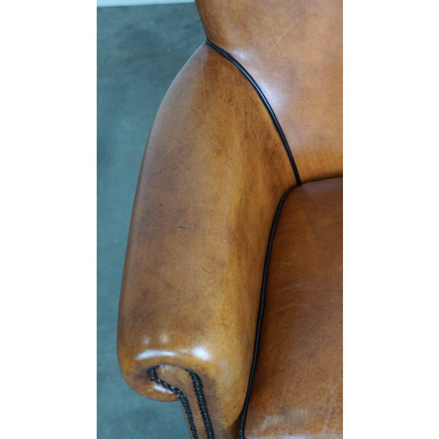 Animal Skin Club Chair in Sheepskin Leather For Sale - Image 7 of 11