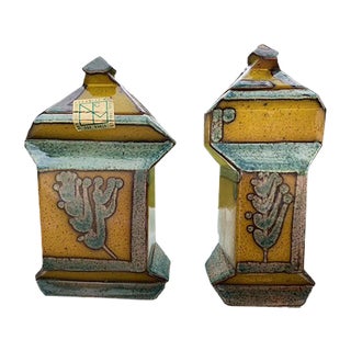 Cubist Pots by Pedro Borja, 1970s, Set of 2 For Sale
