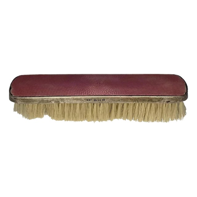 Antique Sterling Silver Guilloche Clothes Brush: Birmingham, 1919 For Sale