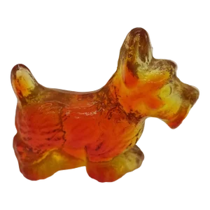 Vintage Kanawha Amberina Glass Scottish Terrier Glass Scottish Terrier Dog Figurine