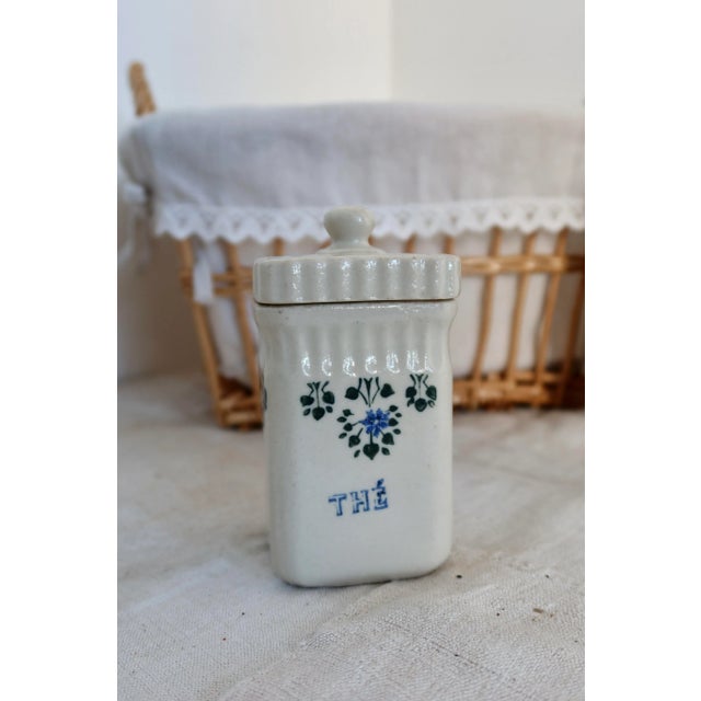 Rustic Vintage Cottage Core Porcelain and Earthenware Spice Jars, 1950s, Set of 5 For Sale - Image 3 of 10