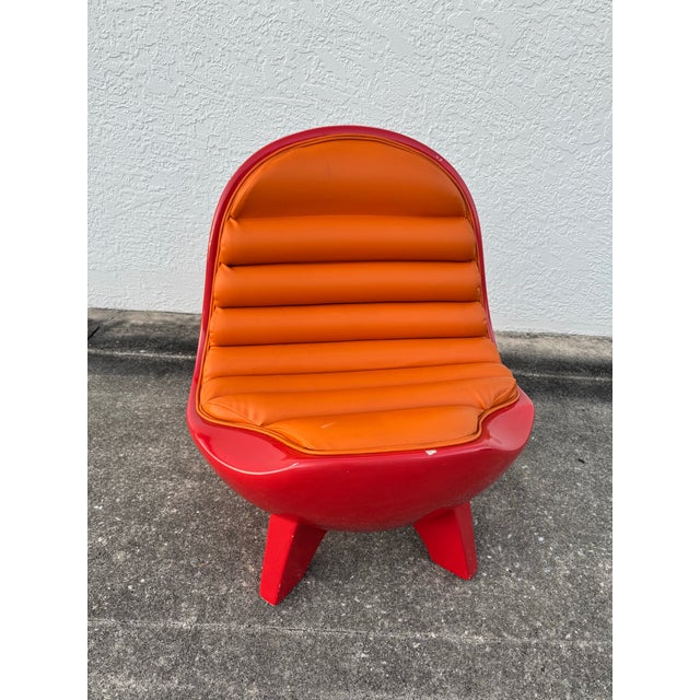 Red Late 20th Century Disney Imagineering Space Mountain Fiberglass Resin Chair For Sale - Image 8 of 12