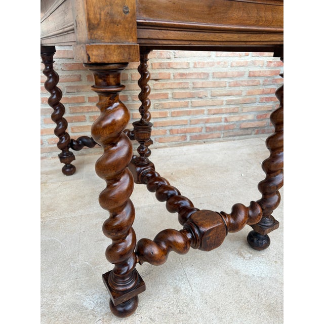 19th Century French Baroque Walnut Desk For Sale - Image 16 of 18