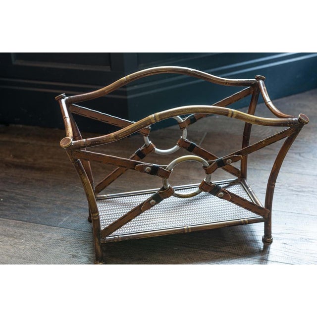 Magazine Rack in the Style of Jacques Adnet, Mid 20th Century For Sale - Image 3 of 9