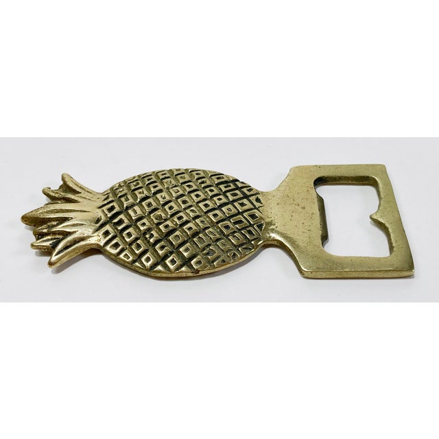 Vintage Brass Pineapple Motif Bottle Opener For Sale - Image 4 of 4