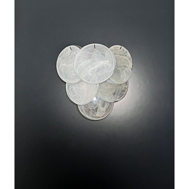 Glass Wall Sconces with Alabaster White Disks, 1990s, Set of 2 For Sale - Image 17 of 17