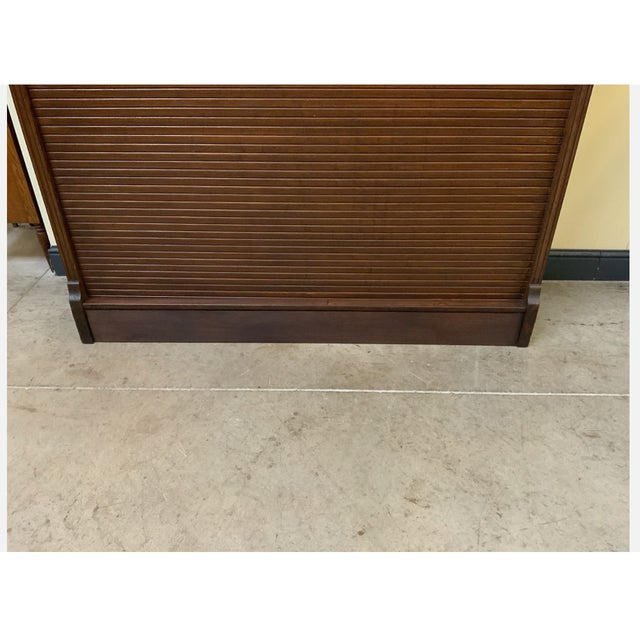 Wood Antique Art Nouveau Roller Shutter Archive Cabinet from Soennecken, 1910 For Sale - Image 7 of 11