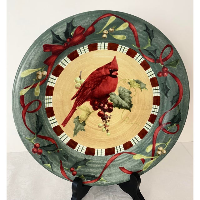 Late 20th Century Lenox Winter Greetings every day Cardinal Plate. The plate measures 10 3/4 inches in diameter. Winter...