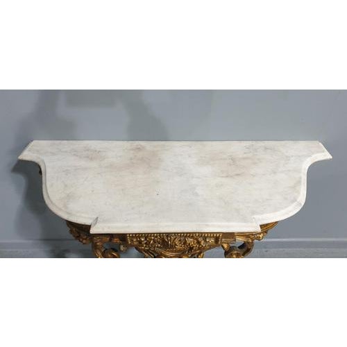 Stone Antique French Gilt Console Table For Sale - Image 7 of 10