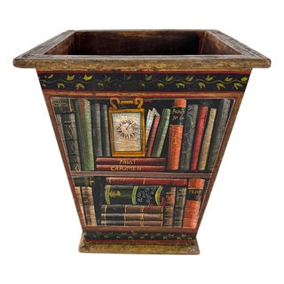 1950s Fornasetti Style Trompe l'Oeil Waste Basket / Planter For Sale