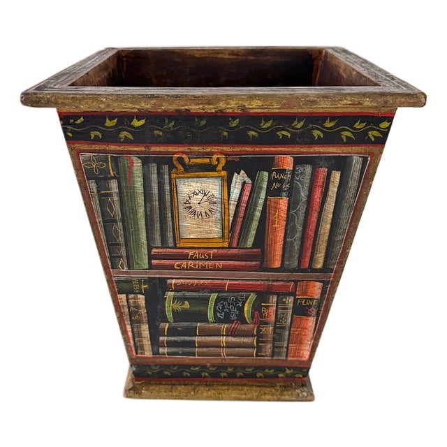 1950s Fornasetti Style Trompe l'Oeil Waste Basket / Planter For Sale