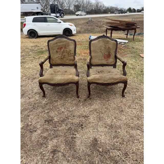 Large 19th Century French Louis XV Solid Walnut Bergere Chair or Armchair- A Pair For Sale - Image 10 of 18