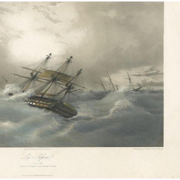 After Jean Baptiste Henri Durand-Brager, Le Sufren Ship, 1850, Print For Sale - Image 4 of 5
