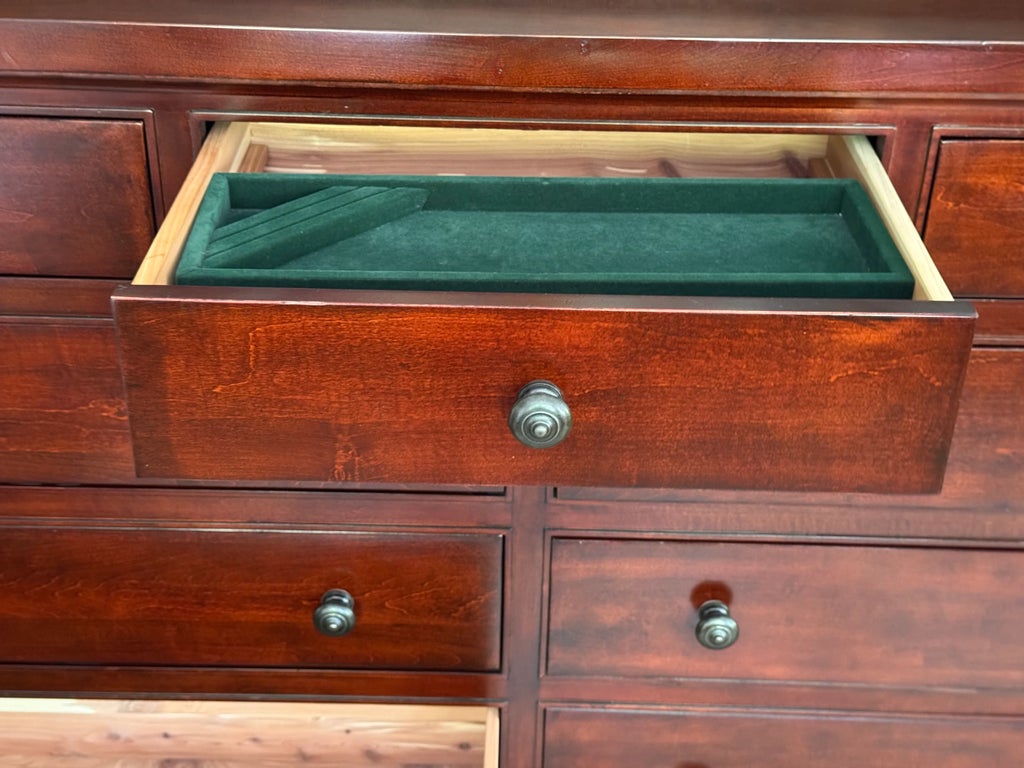 Restoration Hardware Cedar Lined Eleven Drawer Mahogany Finish 