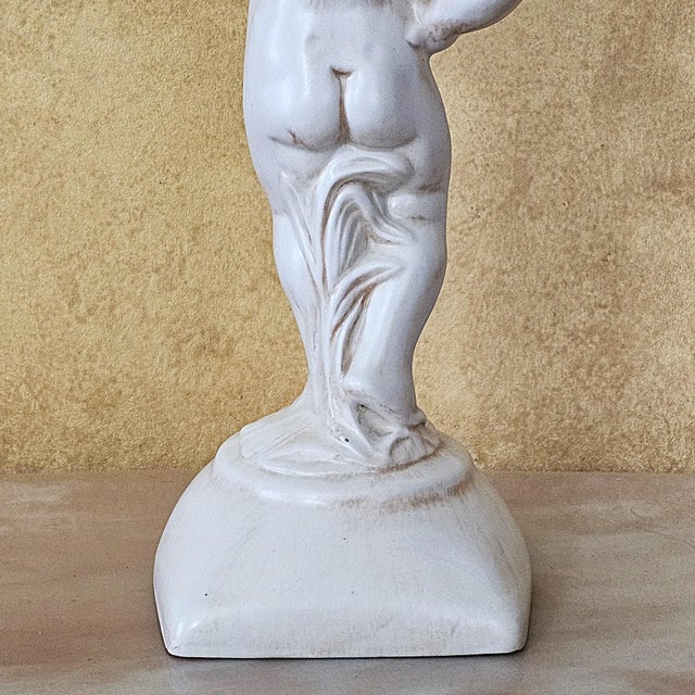 1960s Arnel’s Ceramic Cherub Pedestal Compote Bowl, Canby Oregon For Sale - Image 12 of 18