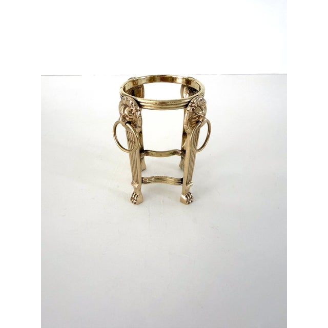 Metal Vintage Brass Neoclassical Style Orb Stand For Sale - Image 7 of 12