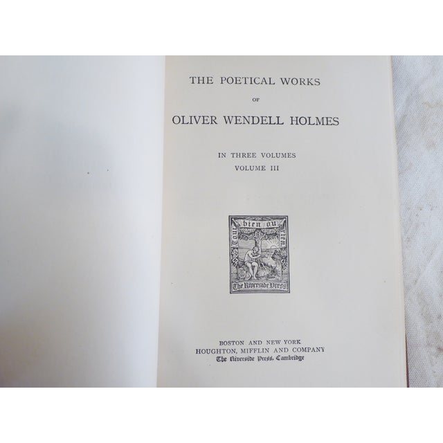 This collection of works by Oliver Wendell Holmes was published by Houghton Mifflin at the end of the 19th Century.