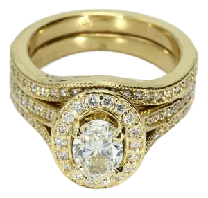 Mid 20th Century 18k Yellow Gold Engagement Ring With 1.2ct Oval Diamond, Size 5.25