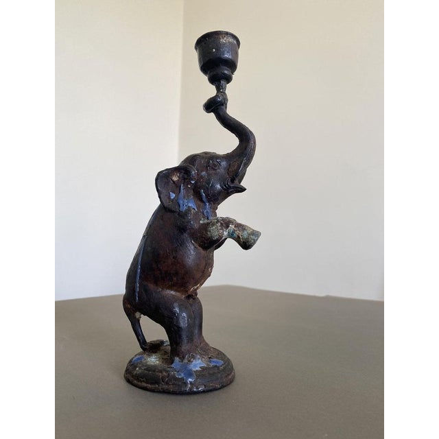 Antique Bronze Elephant Candleholder, 1890 For Sale - Image 9 of 14