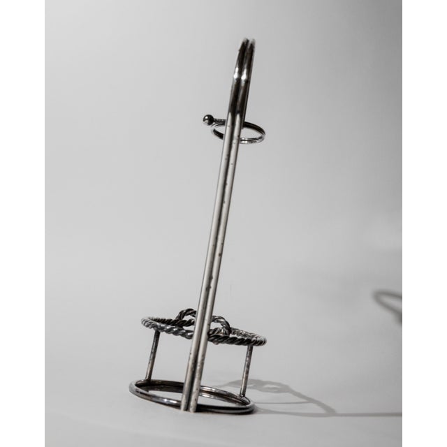 Silver Vintage Italian Silver Plated Wine Bottle Holder by Serra Roma, 1930s For Sale - Image 8 of 14