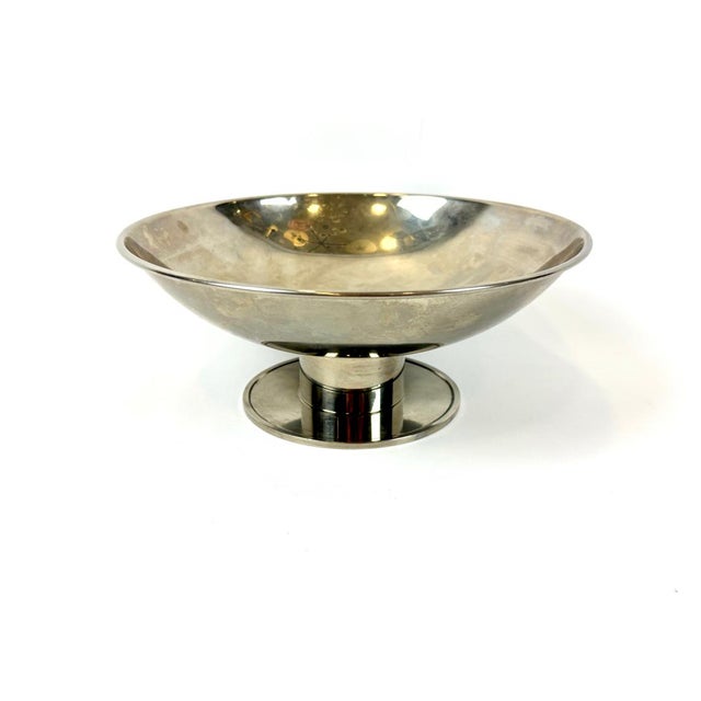 Art Deco Austrian Silver Plated Centerpiece Bowl, 1940s For Sale - Image 3 of 10