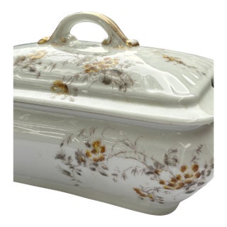 19th Century Limoges Porcelain Covered Serving Dish Highly Collectible French Porcelain Piece 1890 For Sale