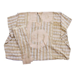Early 20th Century Hausa Boubou Men's Top and Bottom Beige Nigeria For Sale